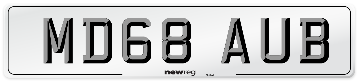 MD68 AUB Number Plate from New Reg